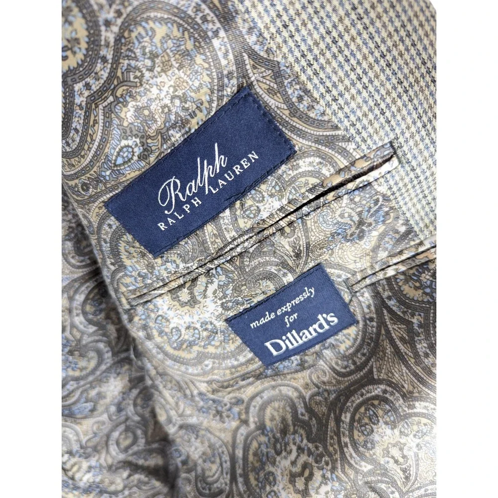 LAUREN Ralph Lauren Men's Houndstooth Sport Coat Silk Wool Jacket Sz 42L Paisley